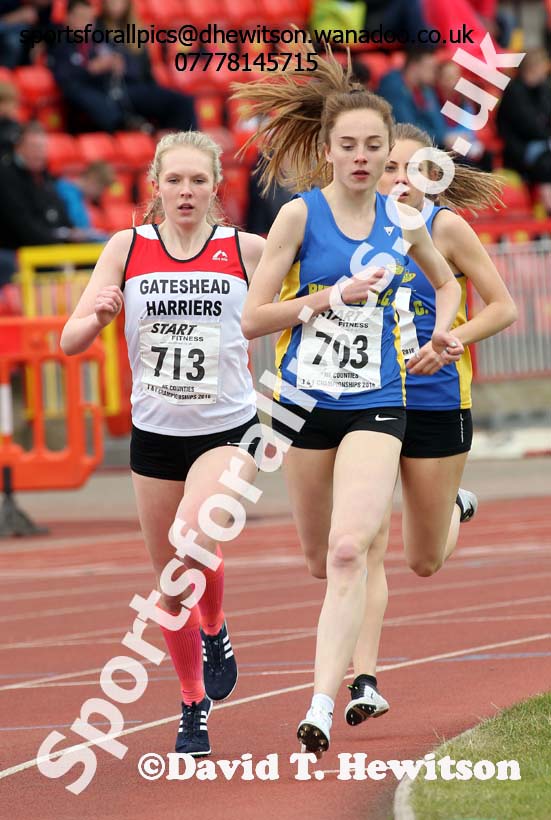 Womens senior and under-20s 1500 metres, North Eastern Track and Field Champs, Gateshead Stadium. Photo: David T. Hewitson/Sports for All Pics